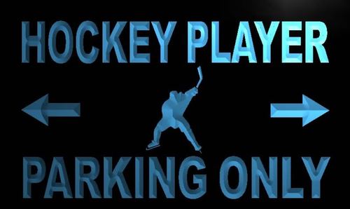 Hockey Player Parking Only Neon Light Sign